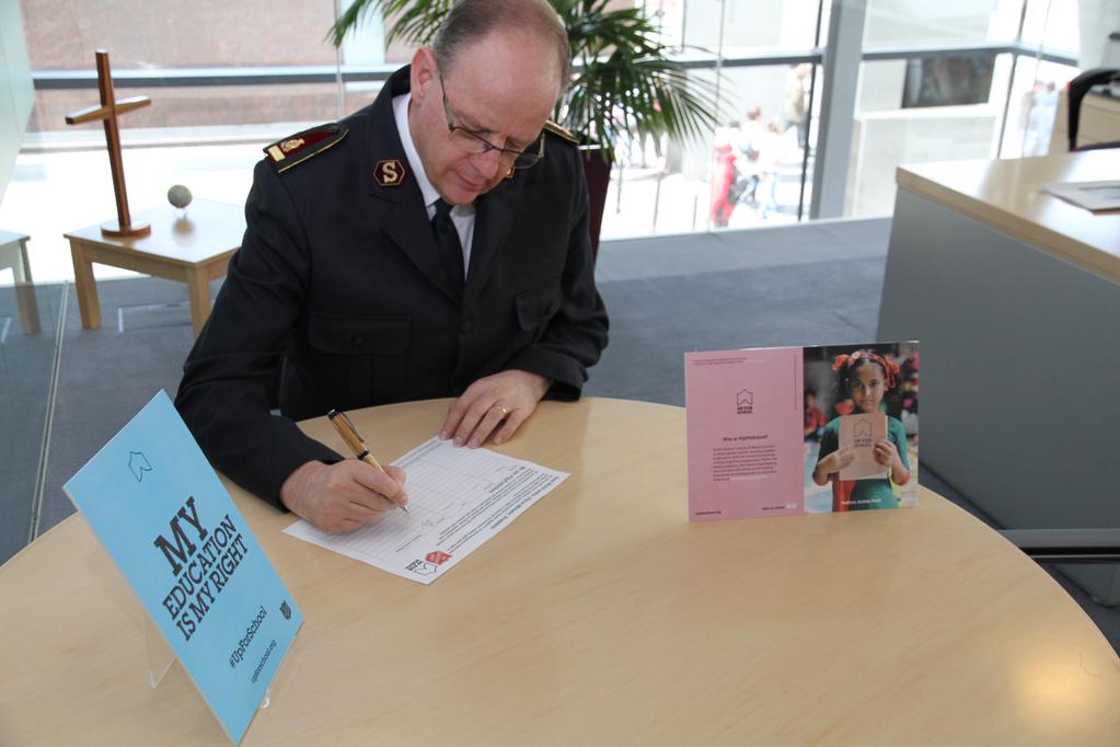 General André Cox Signs #UpForSchool Petition